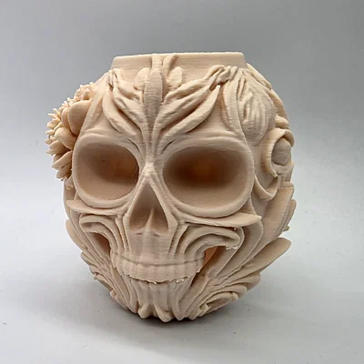 Bình Hoa Hình Đầu Lâu Họa Tiết Hoa Văn (Floral Skull Vase)