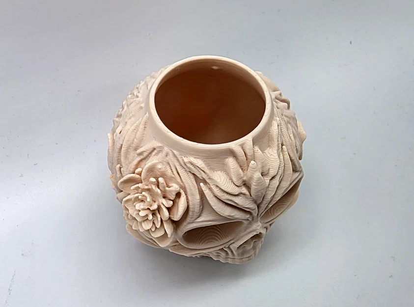 Bình Hoa Hình Đầu Lâu Họa Tiết Hoa Văn (Floral Skull Vase) - Image 6