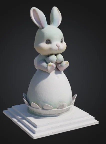 Mô hình chú thỏ Phục sinh ngồi trên trứng dễ thương để in 3D - Image 1