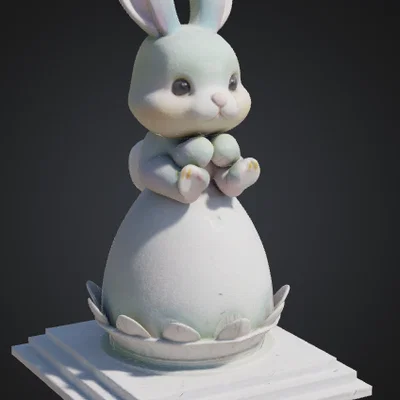 Mô hình chú thỏ Phục sinh ngồi trên trứng dễ thương để in 3D