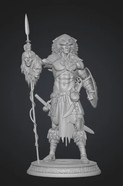 Mô hình 3D Chiến binh đội lốt gấu (Bear-Headed Warlord) tinh xảo - Image 1