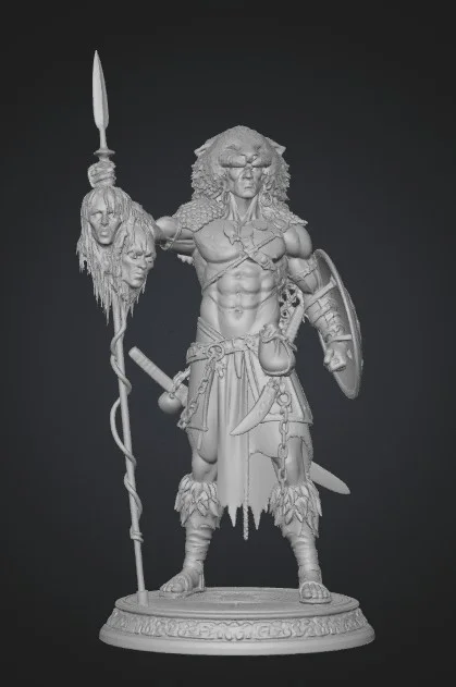 Mô hình 3D Chiến binh đội lốt gấu (Bear-Headed Warlord) tin… 1