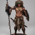 Mô hình 3D Chiến binh đội lốt gấu (Bear-Headed Warlord) tinh xảo - Thumbnail 2