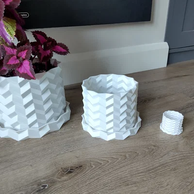 Chậu Cây Hình Học & Khay Hứng Nước