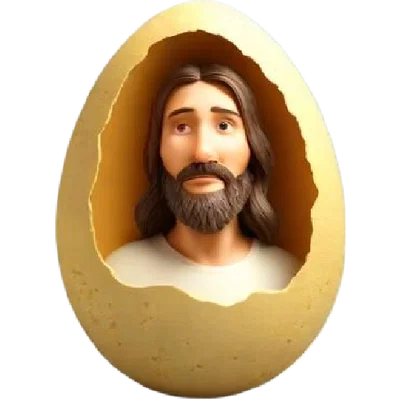 Mô hình quả trứng Phục sinh có tượng Chúa Jesus in 3D độc đáo