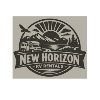 Mô hình 3D logo New Horizon RV Rentals ấn tượng