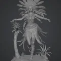 Mô hình 3D nữ chiến binh thổ dân Mỹ (Native American Indian) cực chi tiết - Thumbnail 1