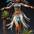 Mô hình 3D nữ chiến binh thổ dân Mỹ (Native American Indian) cực chi tiết - Thumbnail 2