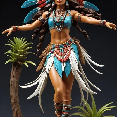 Mô hình 3D nữ chiến binh thổ dân Mỹ (Native American Indian) cực chi tiết