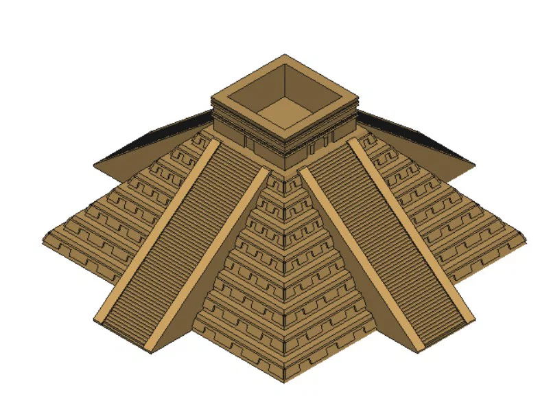 Mô hình 3D kim tự tháp Aztec dành cho in ấn - Image 1