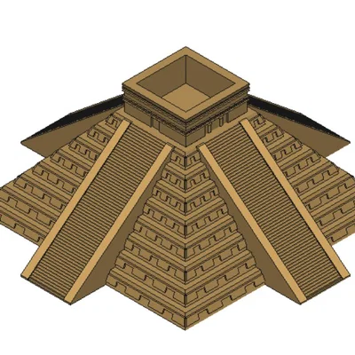 Mô hình 3D kim tự tháp Aztec dành cho in ấn