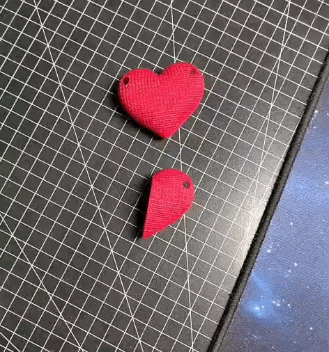 Móc khóa trái tim đôi có nam châm hít (Heart keychain) in 3D - Image 3