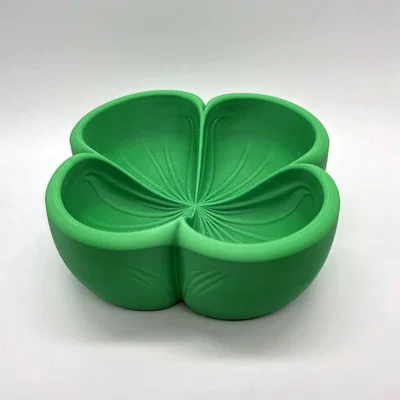 Khay 3D hình cỏ 4 lá may mắn - Thiết kế không cần hỗ trợ