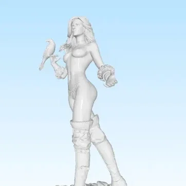 Mô hình 3D Yennefer xứ Vengerberg và chim quạ - File STL sắc nét