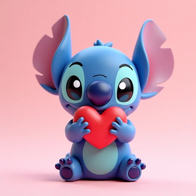Mô hình Stitch ôm trái tim - Quà tặng 3D cực đáng yêu cho fan Disney - Image 1