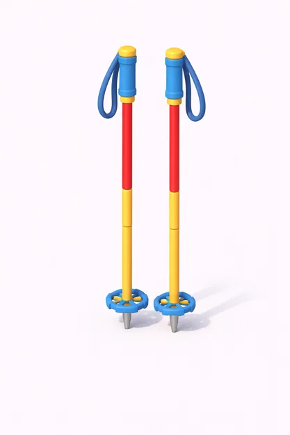 Mô hình gậy trượt tuyết Low Poly cho người đam mê in 3D - Image 1