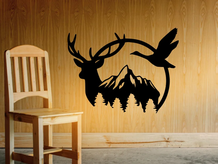 Tranh treo tường 3D nghệ thuật hình hươu và vịt hoang dã - Image 2