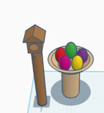 Mô hình trang trí trứng Phục sinh và nhà chim dễ thương - Image 1