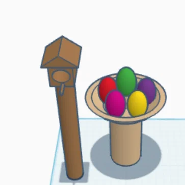 Mô hình trang trí trứng Phục sinh và nhà chim dễ thương