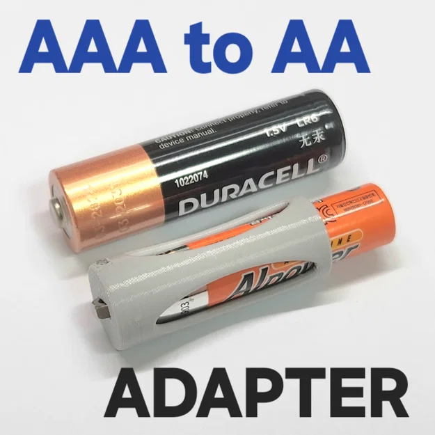 Bộ chuyển đổi pin AAA sang AA đơn giản (Dùng ốc M3, không cần ốc vít) - Image 1