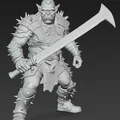 Mô hình 3D Chiến binh Ork với Kiếm dũng mãnh cho dân sưu tầm - Thumbnail 2