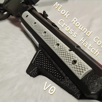 Ốp che khe mLok dạng tròn, họa tiết Cross Hatch