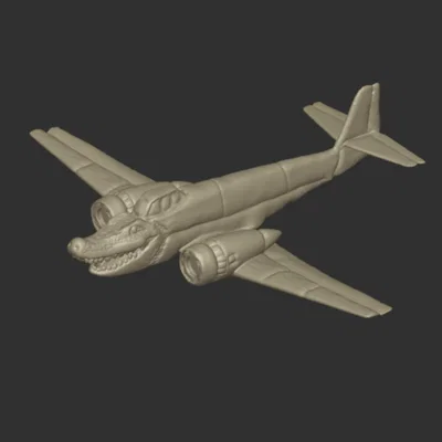 Mô hình 3D Bombardiro Crocodilo - Máy bay cá sấu độc lạ