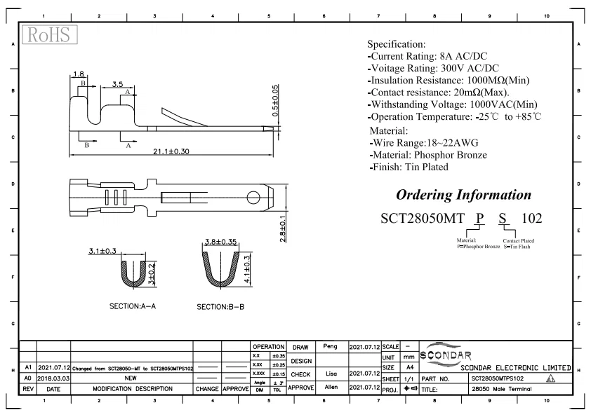 Đầu cốt đực nhỏ (Small male spade terminal) - Image 1