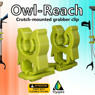 Owl-Reach (Phụ kiện kẹp dụng cụ gắp gắn nạng)