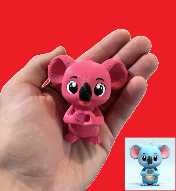 Chú gấu koala hồng đáng yêu (chủ đề Valentine) - Image 1