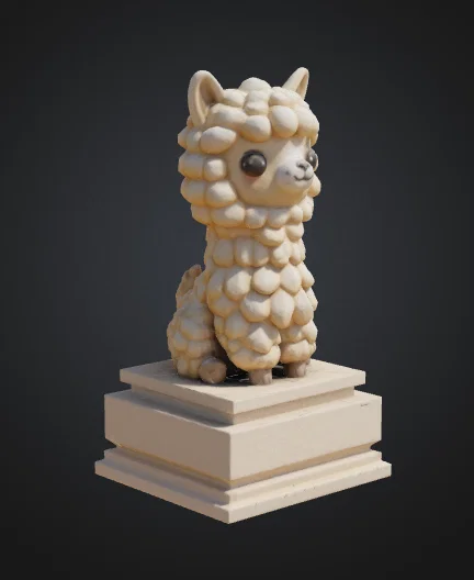 Mô hình chú lạc đà Alpaca dễ thương trên bệ đỡ trang trí bàn làm việc - Image 1