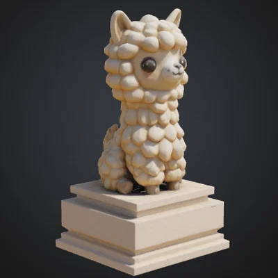 Mô hình chú lạc đà Alpaca dễ thương trên bệ đỡ trang trí bàn làm việc