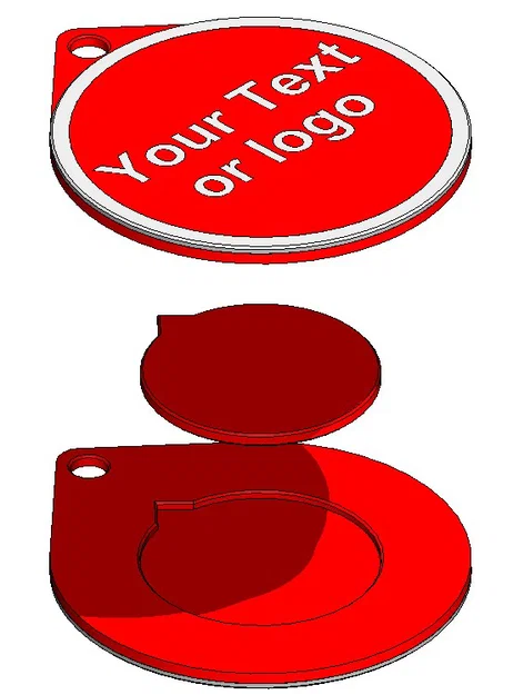 Móc khóa hai mặt tùy chỉnh logo hoặc nội dung - Thiết kế đơn giản - Image 1