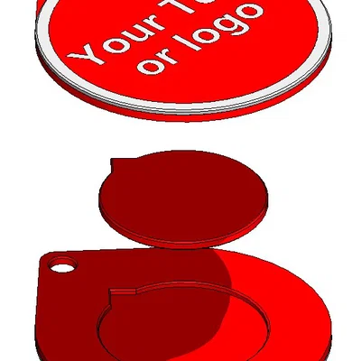 Móc khóa hai mặt tùy chỉnh logo hoặc nội dung - Thiết kế đơn giản