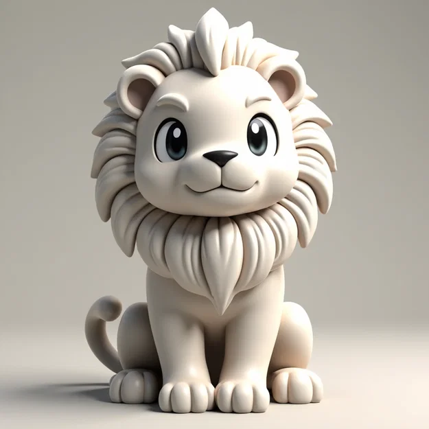 Mô hình chú sư tử (Cute Lion) dễ thương cho máy in 3D - Image 1