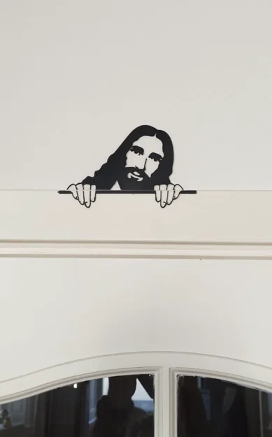 Mô hình trang trí cửa Jesus Peekaboo - I saw that độc đáo - Image 4