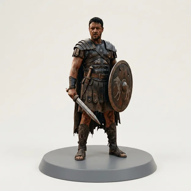 Mô hình 3D chiến binh Maximus Meridius (Gladiator) - Tải tệp STL - Image 1