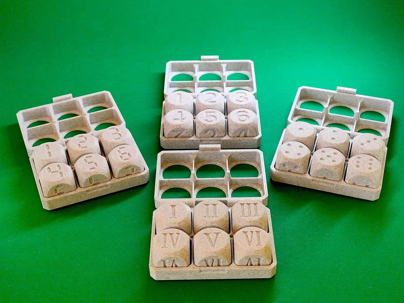 Bộ xúc xắc kèm hộp in liền khối (Print-in-place) - Image 1