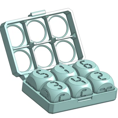 Bộ xúc xắc kèm hộp in liền khối (Print-in-place)