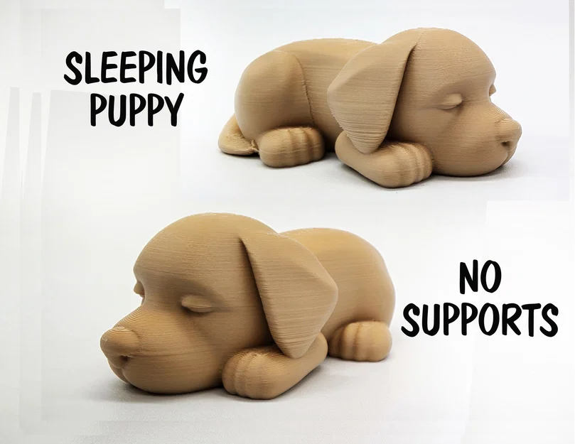 Mô hình chú cún nhỏ đang ngủ đáng yêu - In 3D không cần support - Image 1