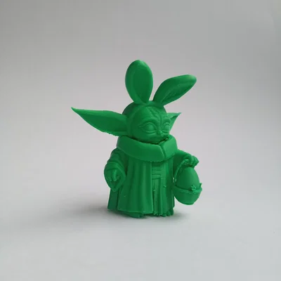 Mô hình in 3D Baby Yoda phiên bản tai thỏ trang trí Phục Sinh