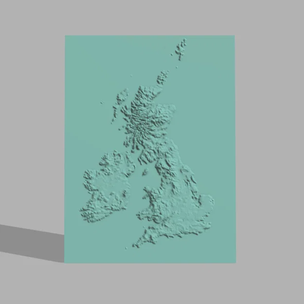 Thẻ bản đồ độ cao UK + Ireland (Quần đảo Anh) - Image 1