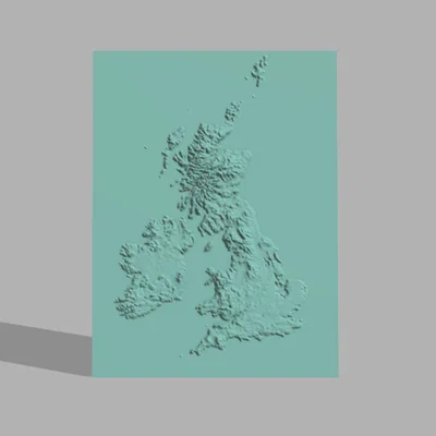 Thẻ bản đồ độ cao UK + Ireland (Quần đảo Anh)