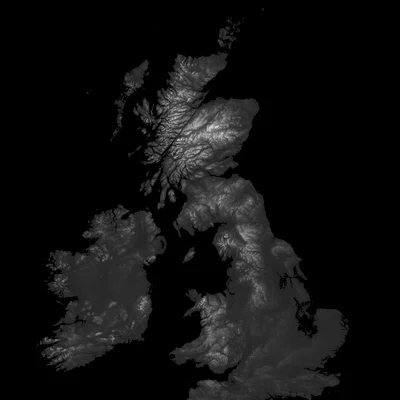 Thẻ bản đồ độ cao UK + Ireland (Quần đảo Anh)