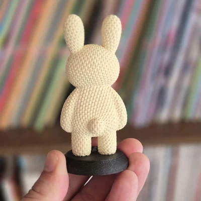 Mô hình chú thỏ Crochet Bunny in 3D dễ thương trang trí bàn