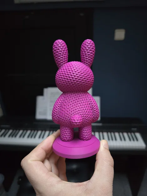 Mô hình chú thỏ Crochet Bunny in 3D dễ thương trang trí bàn - Image 5