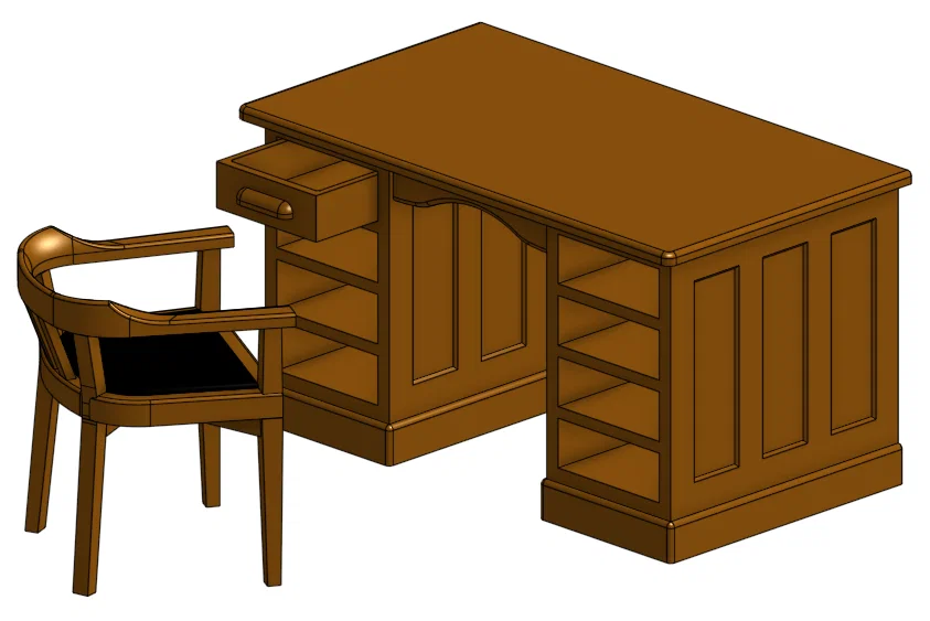 Bàn làm việc mô hình cho nhà búp bê - Tỷ lệ 1:12 - Image 1
