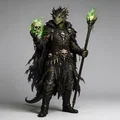 Mô hình 3D Lizard Mage 1 - Pháp sư hắc ám cho game RPG - Thumbnail 1