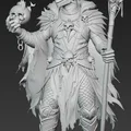 Mô hình 3D Lizard Mage 1 - Pháp sư hắc ám cho game RPG - Thumbnail 2