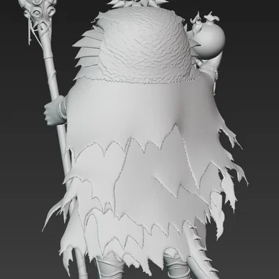 Mô hình 3D Lizard Mage 1 - Pháp sư hắc ám cho game RPG